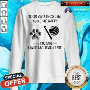 Alternative view of Dogs And Crochet Make Me Happy Paw Shirt