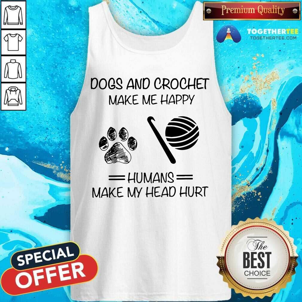 Dogs And Crochet Make Me Happy Paw Shirt - Image 4