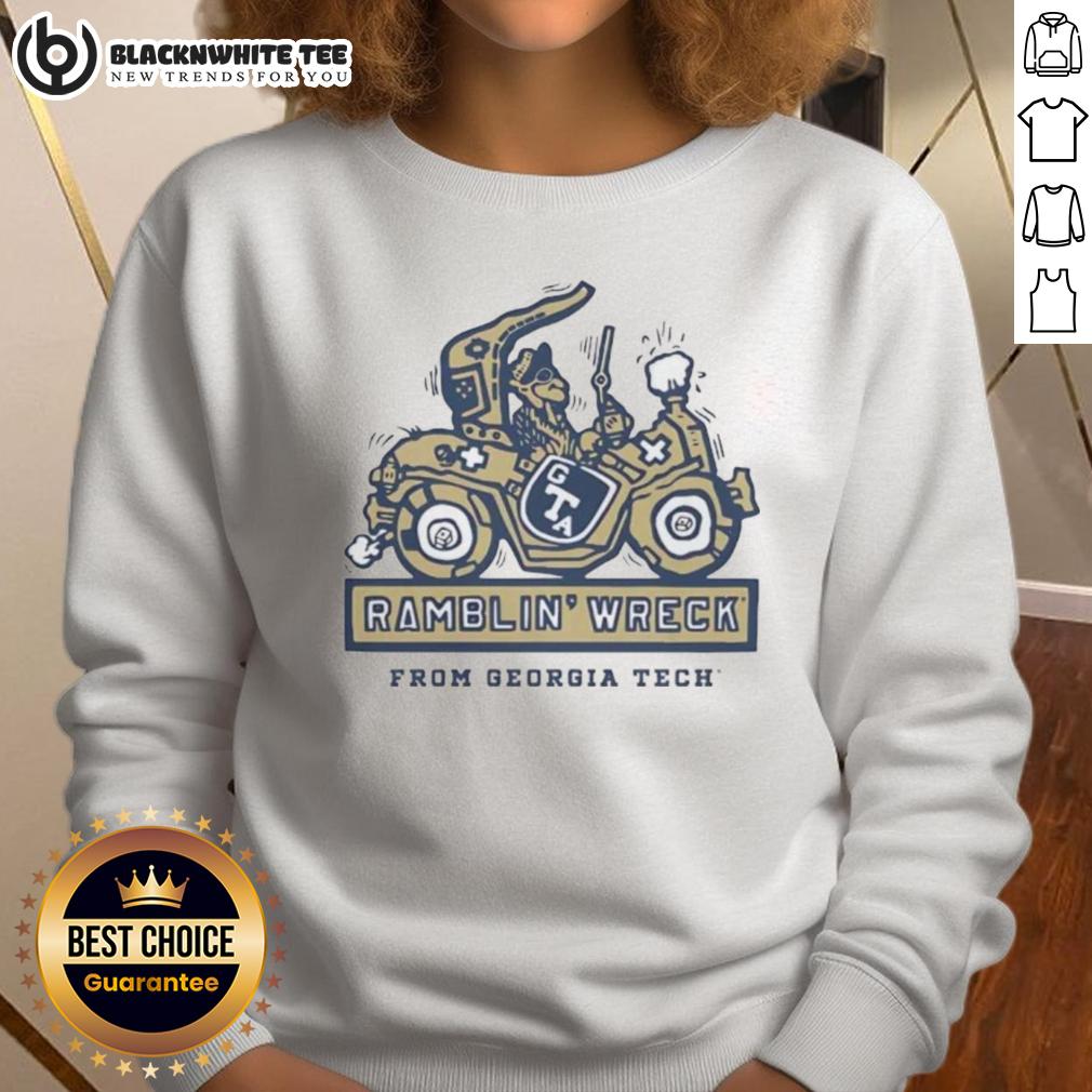 Official Georgia Tech Yellow Jackets Football Ramblin’ Wreck Ringer T-Shirt - Image 5