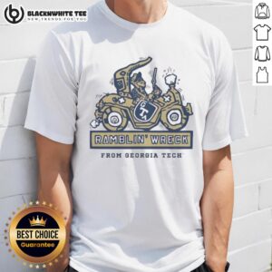 Official Georgia Tech Yellow Jackets Football Ramblin’ Wreck Ringer T-Shirt