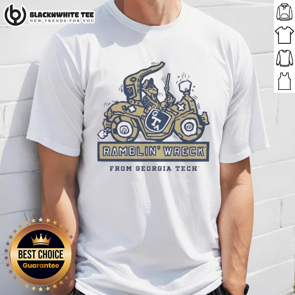 Official Georgia Tech Yellow Jackets Football Ramblin’ Wreck Ringer T-Shirt