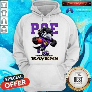 Alternative view of Poe Mascot Baltimore Ravens Football T-shirt