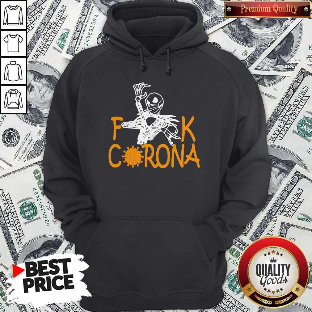 Jack Skellington Face Mask Fuck Corona Shirt - Image 3