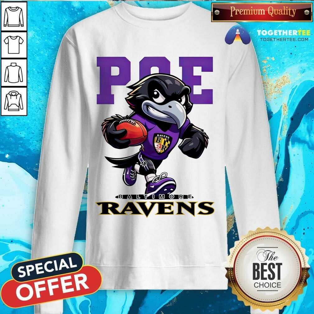 Poe Mascot Baltimore Ravens Football T-shirt - Image 5
