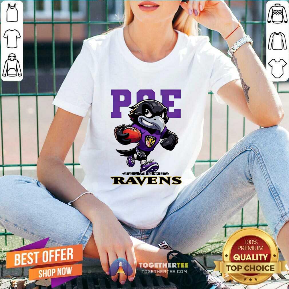 Poe Mascot Baltimore Ravens Football T-shirt - Image 3