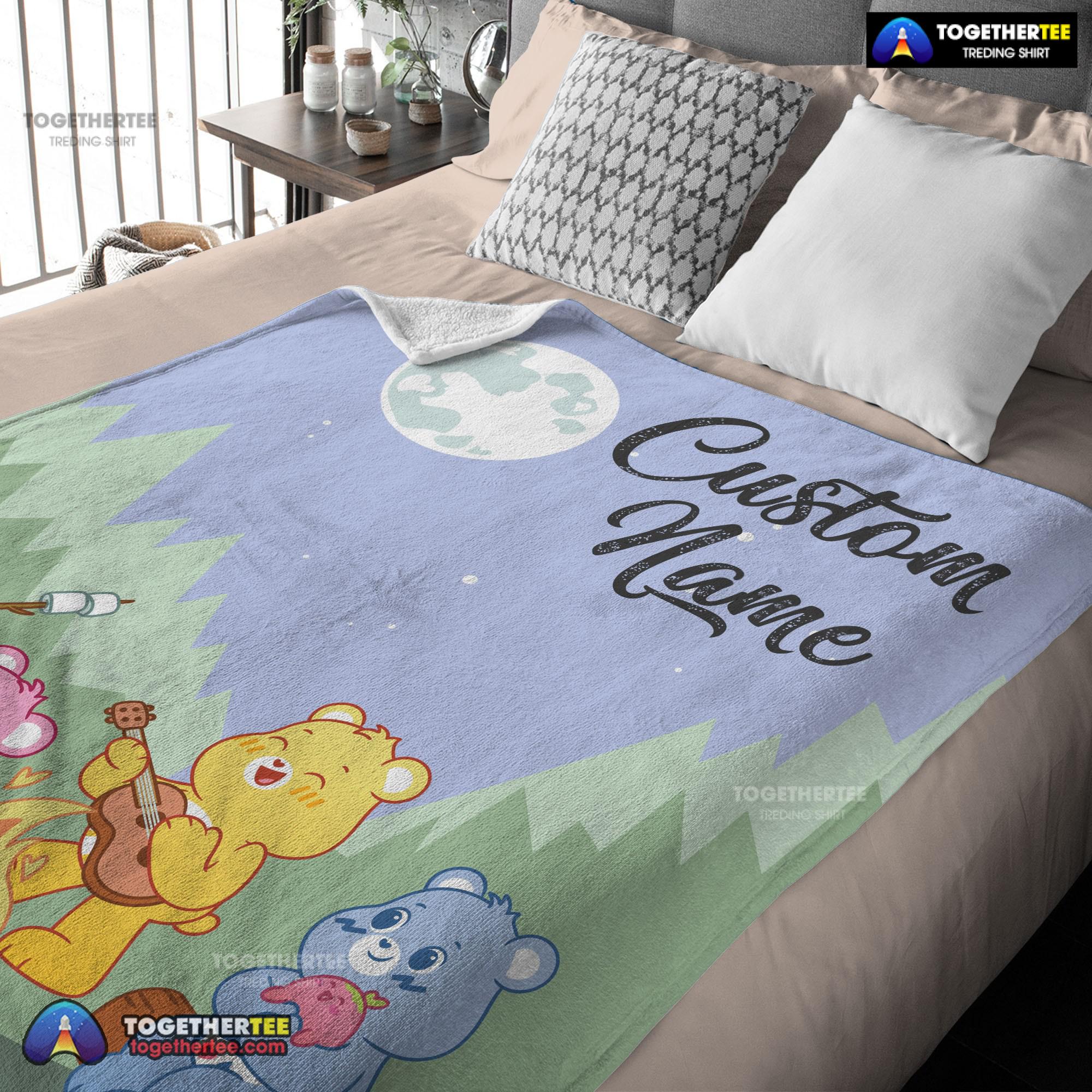 Official Nelvana The Care Bears Family Camping Fleece Blanket Customize Blanket - Image 3