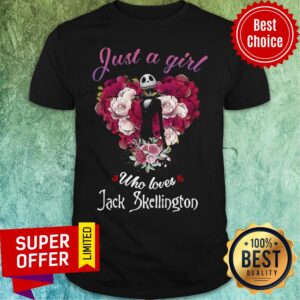 Awesome Just A Girl Who Loves Jack Skellington Roses Shirt