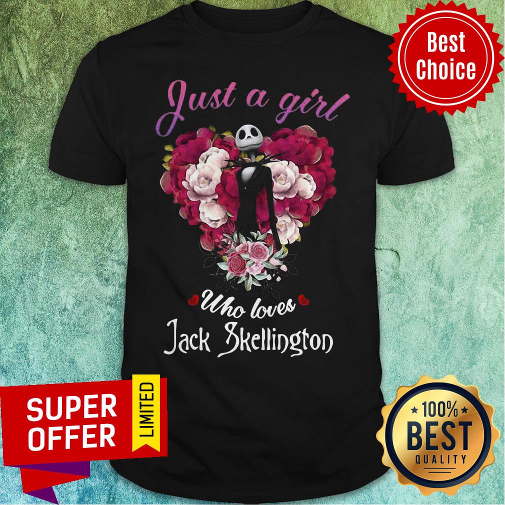 Awesome Just A Girl Who Loves Jack Skellington Roses Shirt