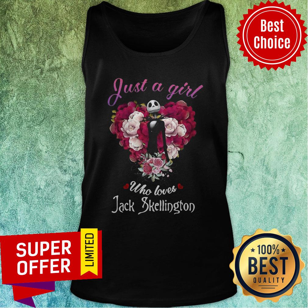 Awesome Just A Girl Who Loves Jack Skellington Roses Shirt - Image 5