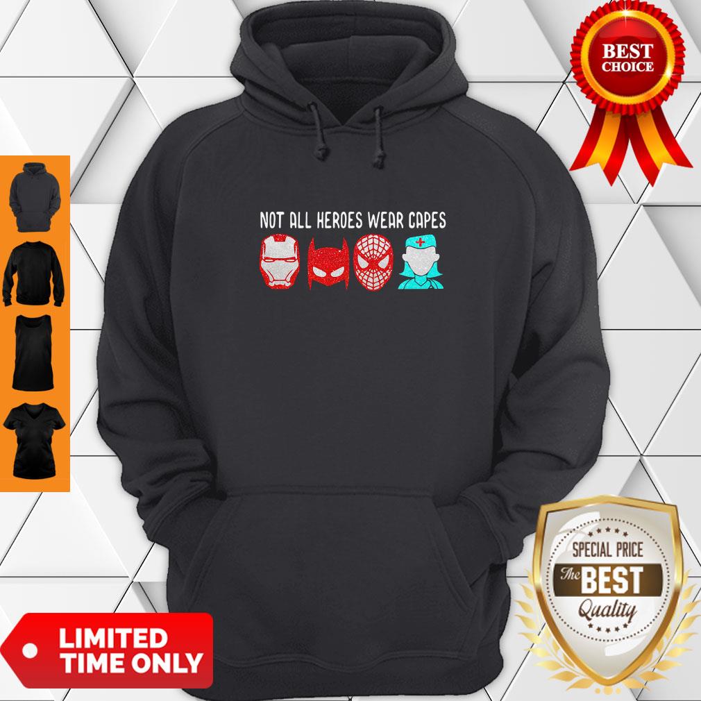 Official Not All Heroes Wear Capes Batman Spiderman Nurse Shirt - Image 4