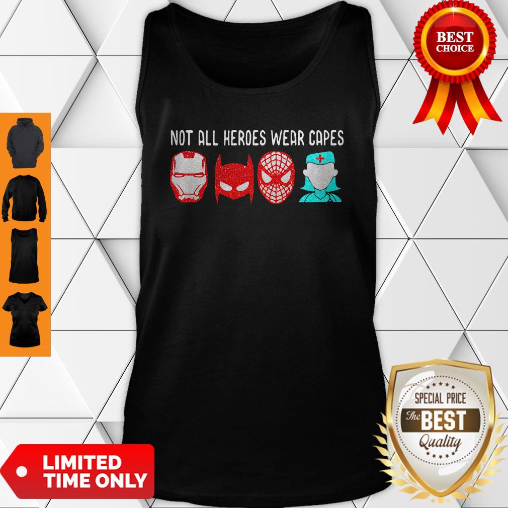 Official Not All Heroes Wear Capes Batman Spiderman Nurse Shirt - Image 2