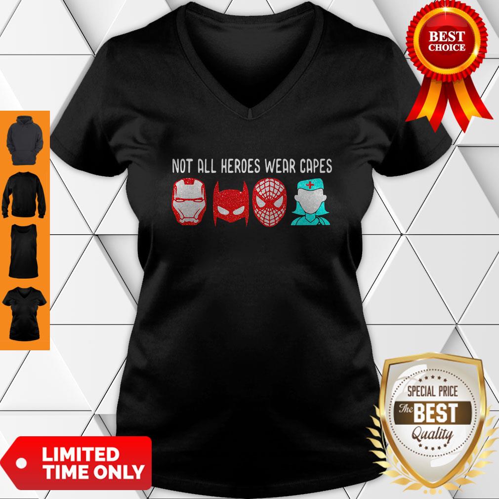 Official Not All Heroes Wear Capes Batman Spiderman Nurse Shirt - Image 5