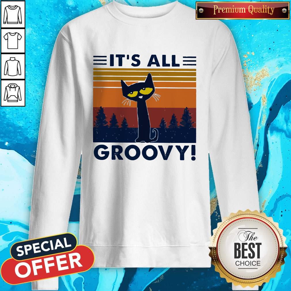 Cat It’s All Groovy Vintage Shirt - Image 5