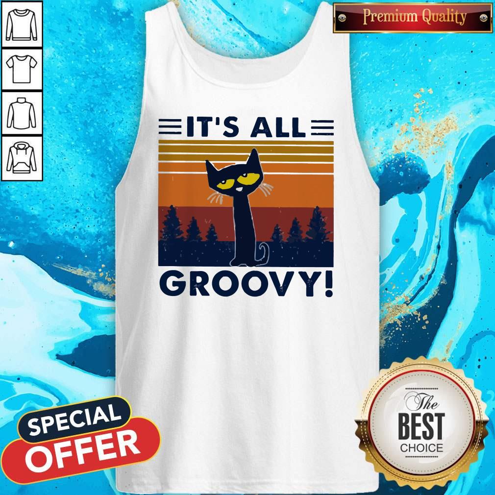 Cat It’s All Groovy Vintage Shirt - Image 4