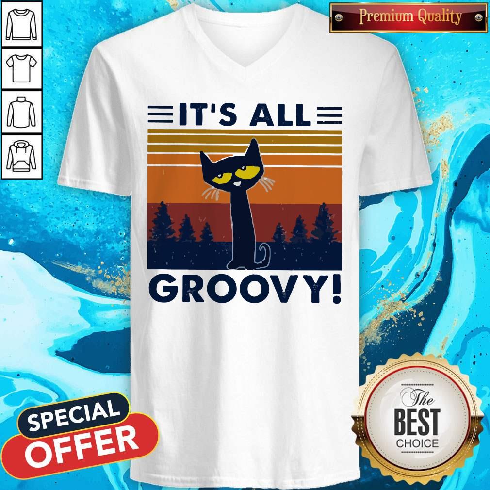 Cat It’s All Groovy Vintage Shirt - Image 2