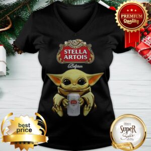 Alternative view of Baby Yoda Hug Stella Artois Beer Star Wars Shirt