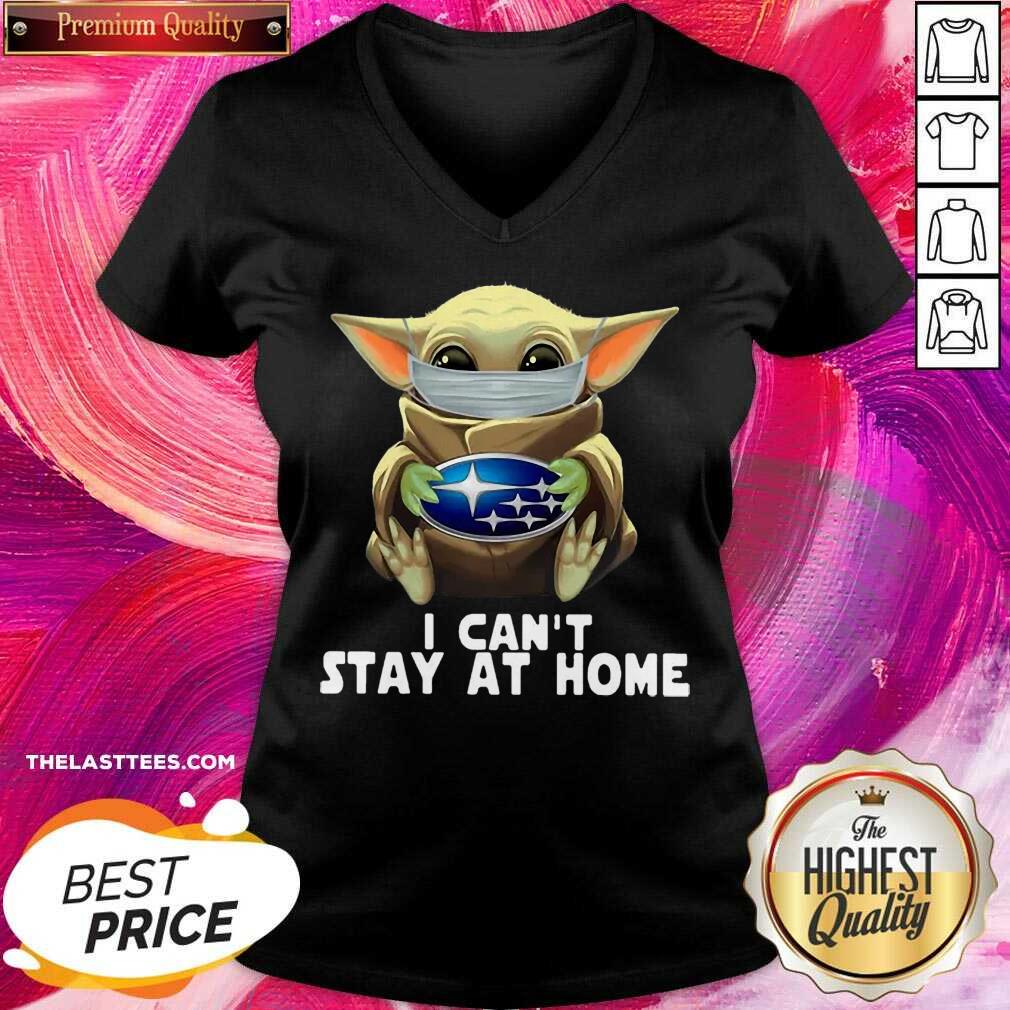 Hot Star Wars Baby Yoda Mask Hug Subaru I Can’t Stay At Home Shirt - Image 2