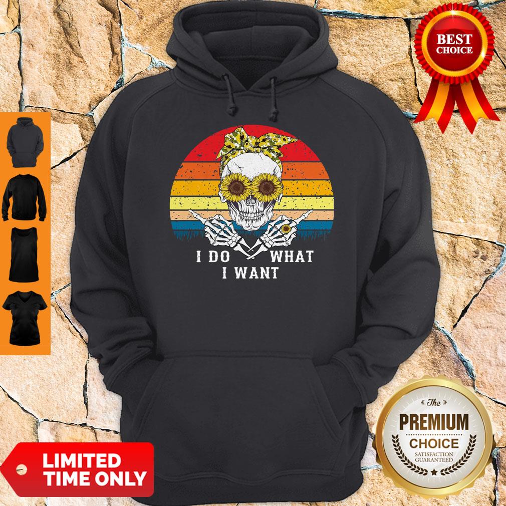 Skull Sunflower I Do What I Want Vintage Shirt - Image 3