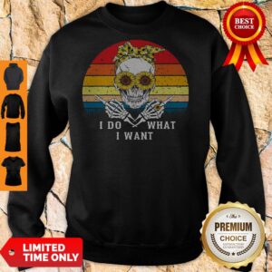 Alternative view of Skull Sunflower I Do What I Want Vintage Shirt