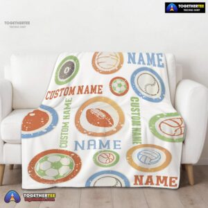 Alternative view of Official Types Of Sports Balls Blanket Fleece Customized Blanket