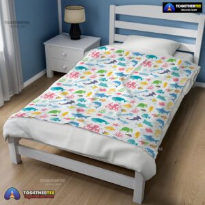 Alternative view of Official Under The Sea Pattern Blanket Fleece Customized Blanket