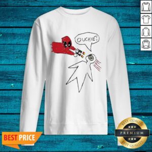 Alternative view of High Quality Ouchie Sketch Deadpool Shirt