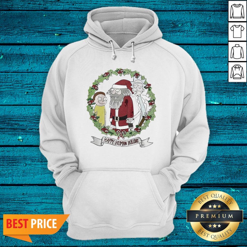 Hot Rick And Morty And Santa Claus Happy Human Holiday 2020 Shirt - Image 4
