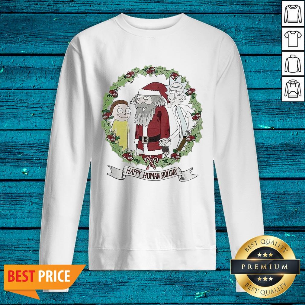 Hot Rick And Morty And Santa Claus Happy Human Holiday 2020 Shirt - Image 2