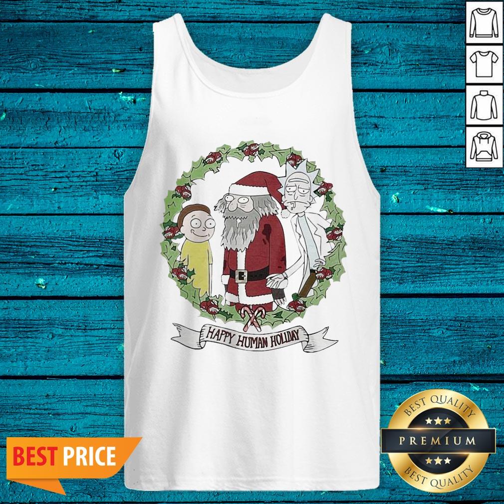 Hot Rick And Morty And Santa Claus Happy Human Holiday 2020 Shirt - Image 5