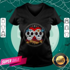 Alternative view of Amor Sugar Skull Couple Dia De Muertos Shirt