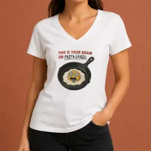 Alternative view of Original Fried Egg This Is Your Brain On Propaganda Shirt