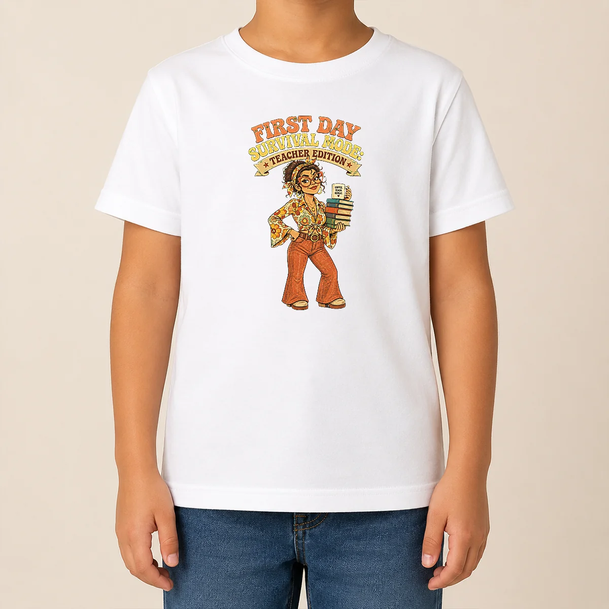 Pretty First Day Survival Teacher Vintage Shirt - Image 9
