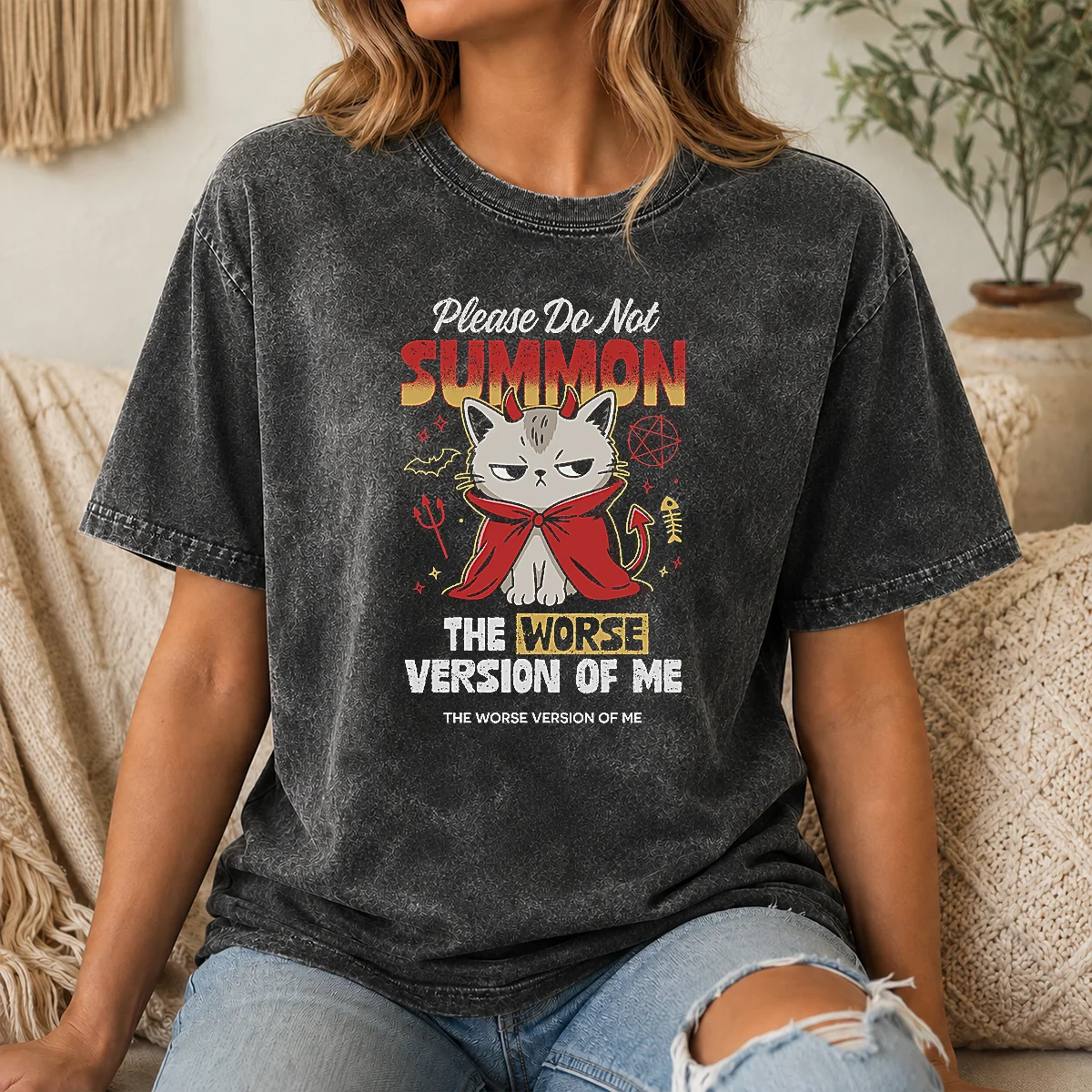 Original Please Do Not Summon The Worse Version Of Me Cat Shirt - Image 8