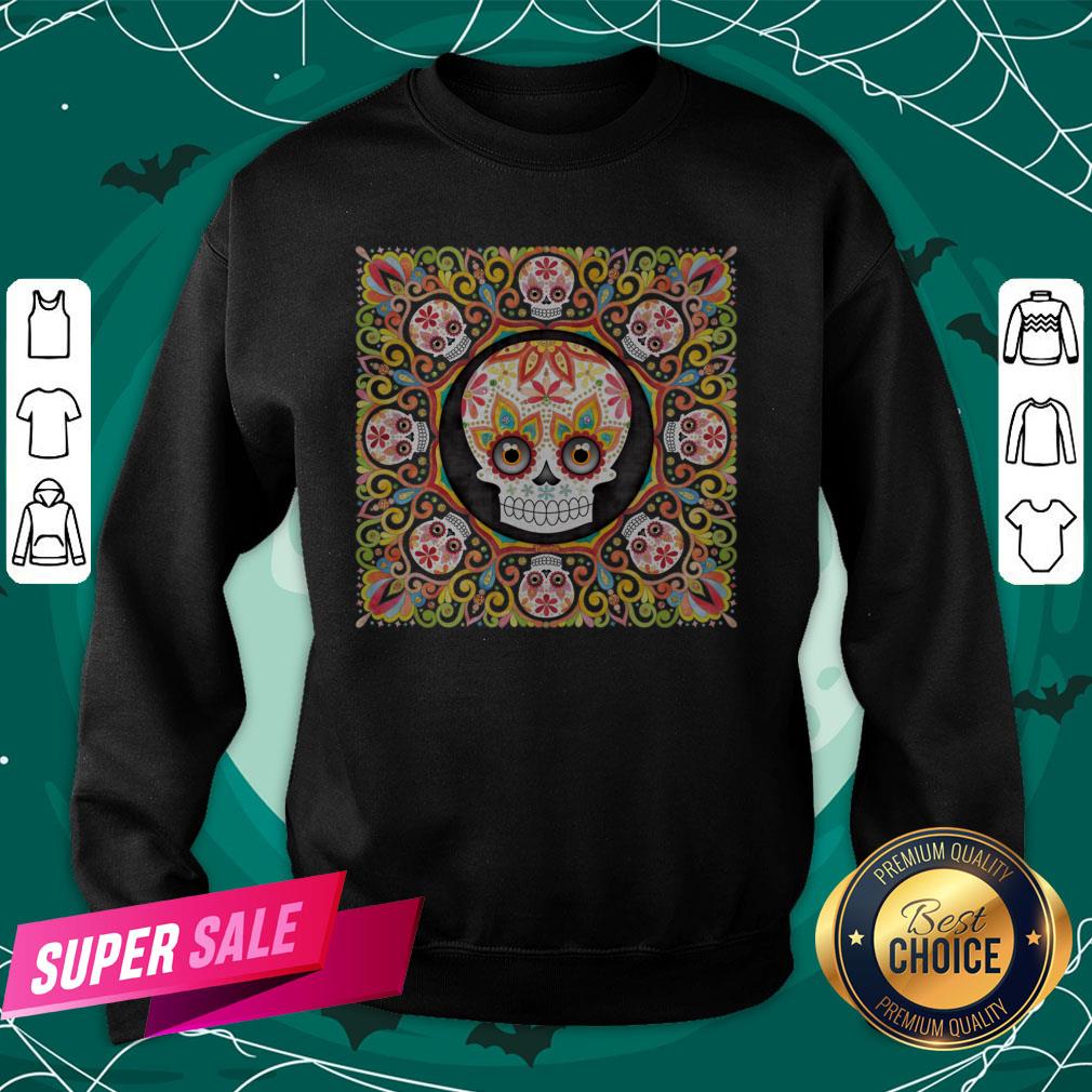 Sugar Skull Mandala Dia De Los Muertos Day Dead Shirt - Image 4