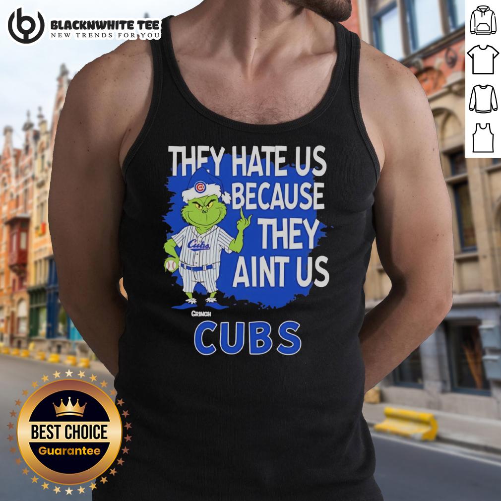 Official Chicago Cubs Grinch Christmas They Hate Us Ain't Us T-Shirt - Image 4