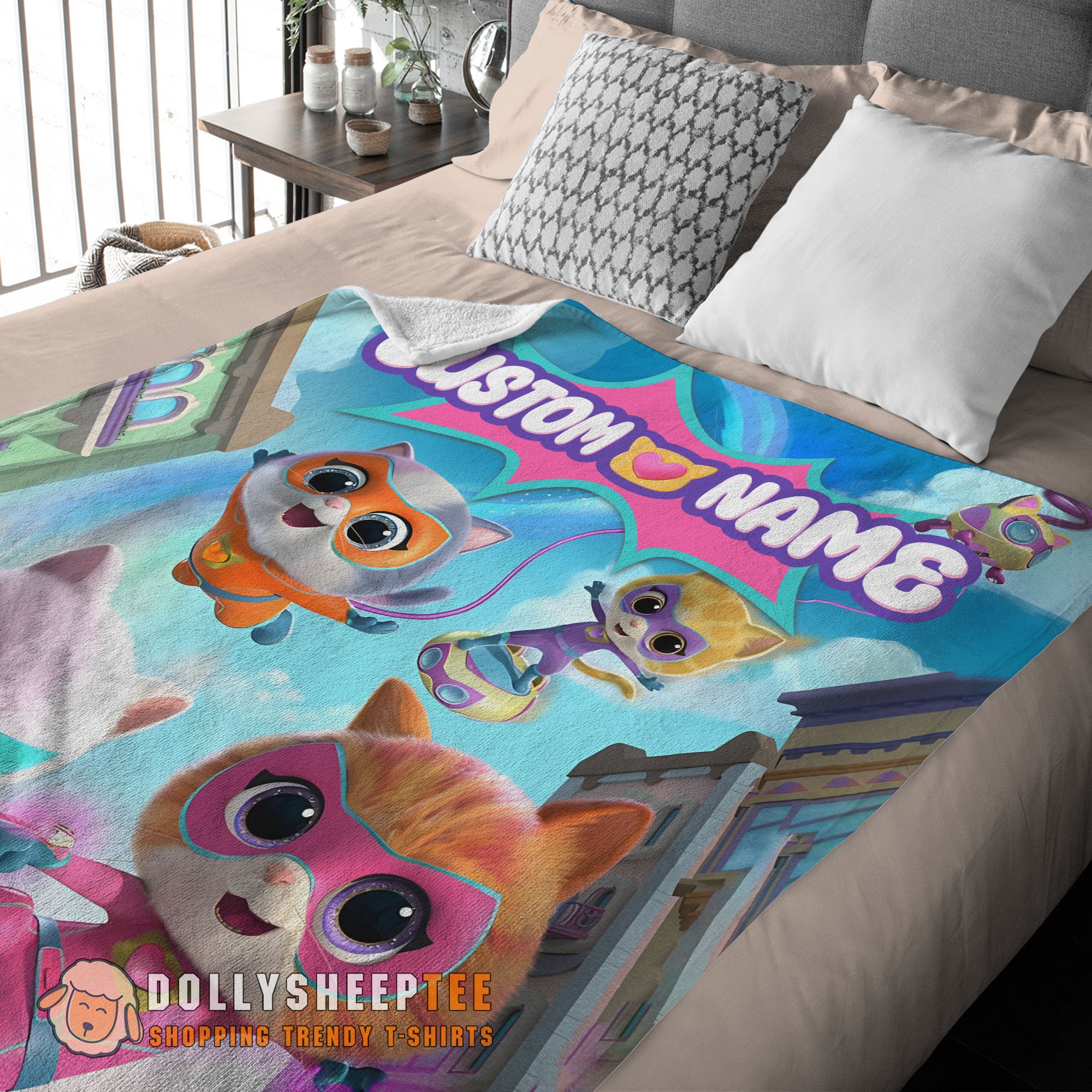 Perfect Disney Junior SuperKitties Chibi Cute Fleece Blanket Customize Blanket - Image 3