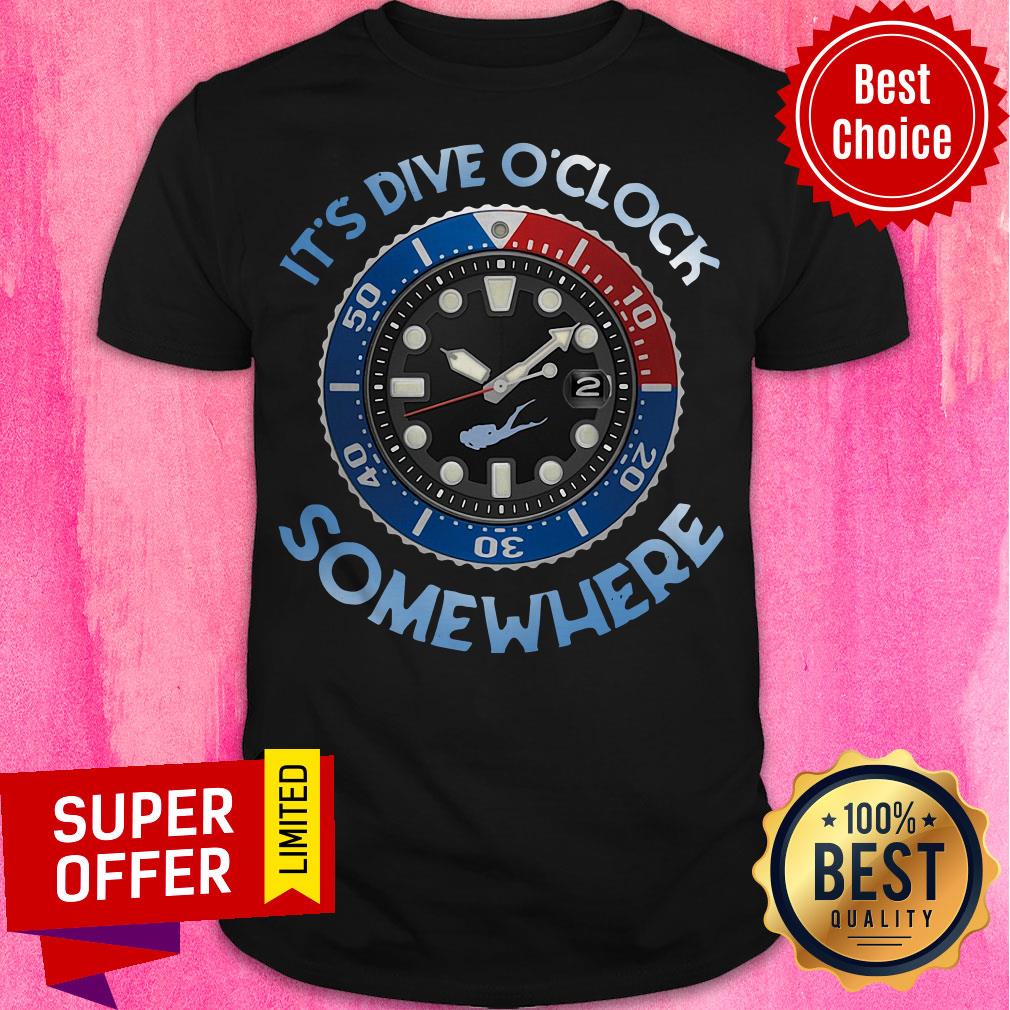 Top Scuba Diving It's Dive O'clock Somewhere Compass Shirt