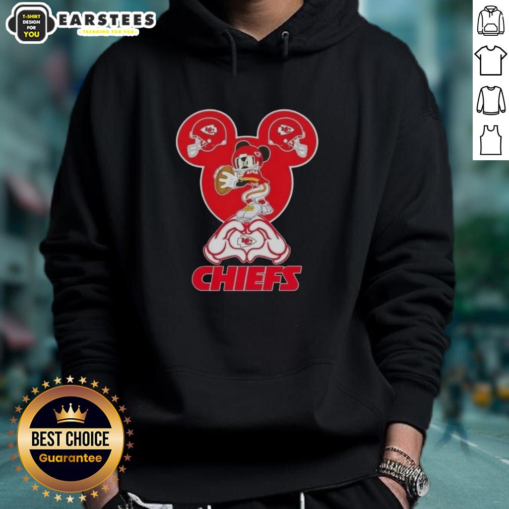 Good Mickey Hands Heart Kansas City Chiefs Football T-Shirt - Image 2