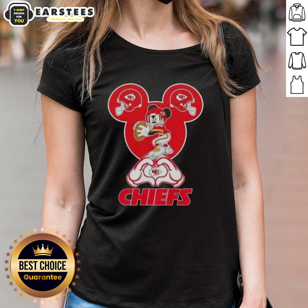 Good Mickey Hands Heart Kansas City Chiefs Football T-Shirt - Image 3