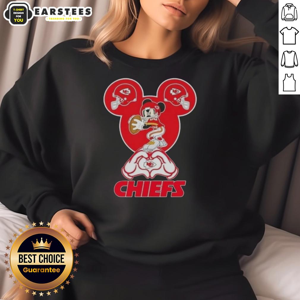 Good Mickey Hands Heart Kansas City Chiefs Football T-Shirt - Image 5