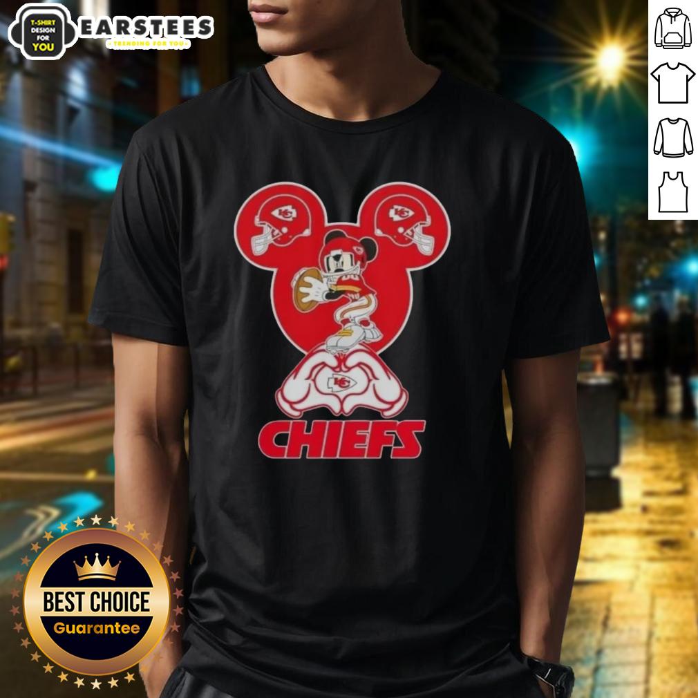 Good Mickey Hands Heart Kansas City Chiefs Football T-Shirt