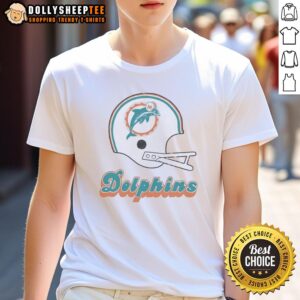 Official Miami Dolphins Football Logo In Big Helmet T-Shirt
