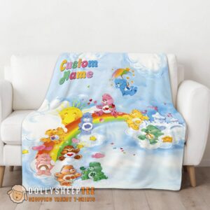 Alternative view of Hot Cute Official Rainbow Care Bears Character Sky Blanket Fleece Customized Blanket