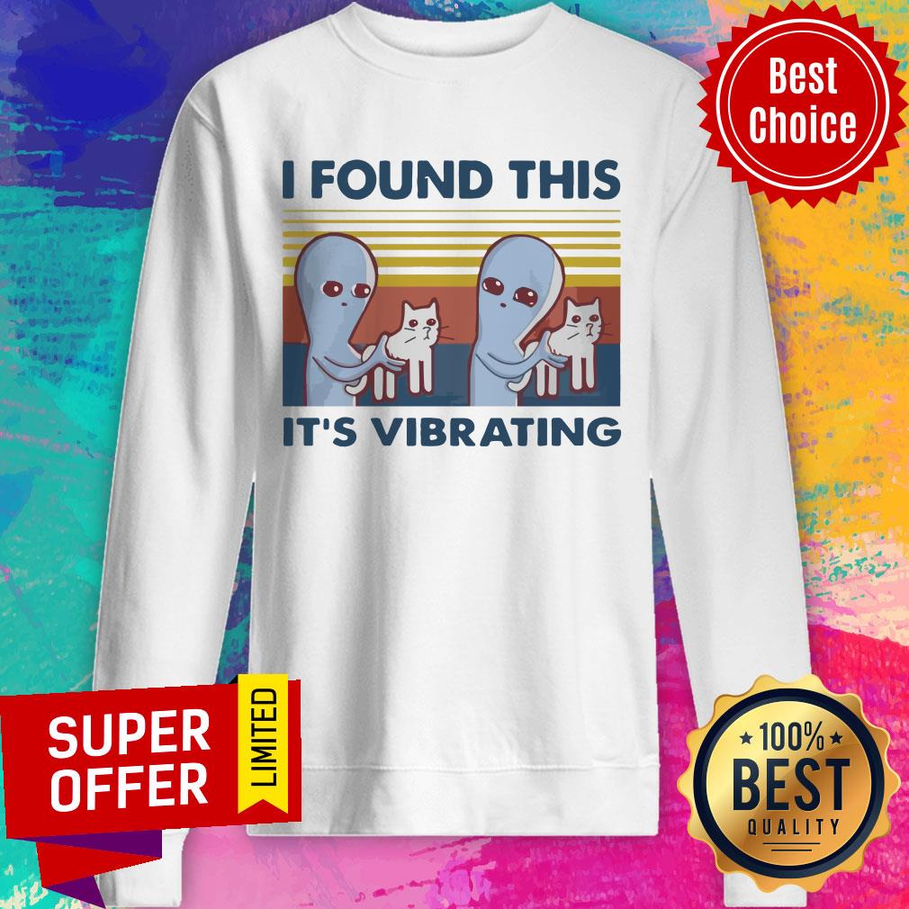 Awesome I Found This It’s Vibrating Vintage Retro Cat Shirt - Image 2