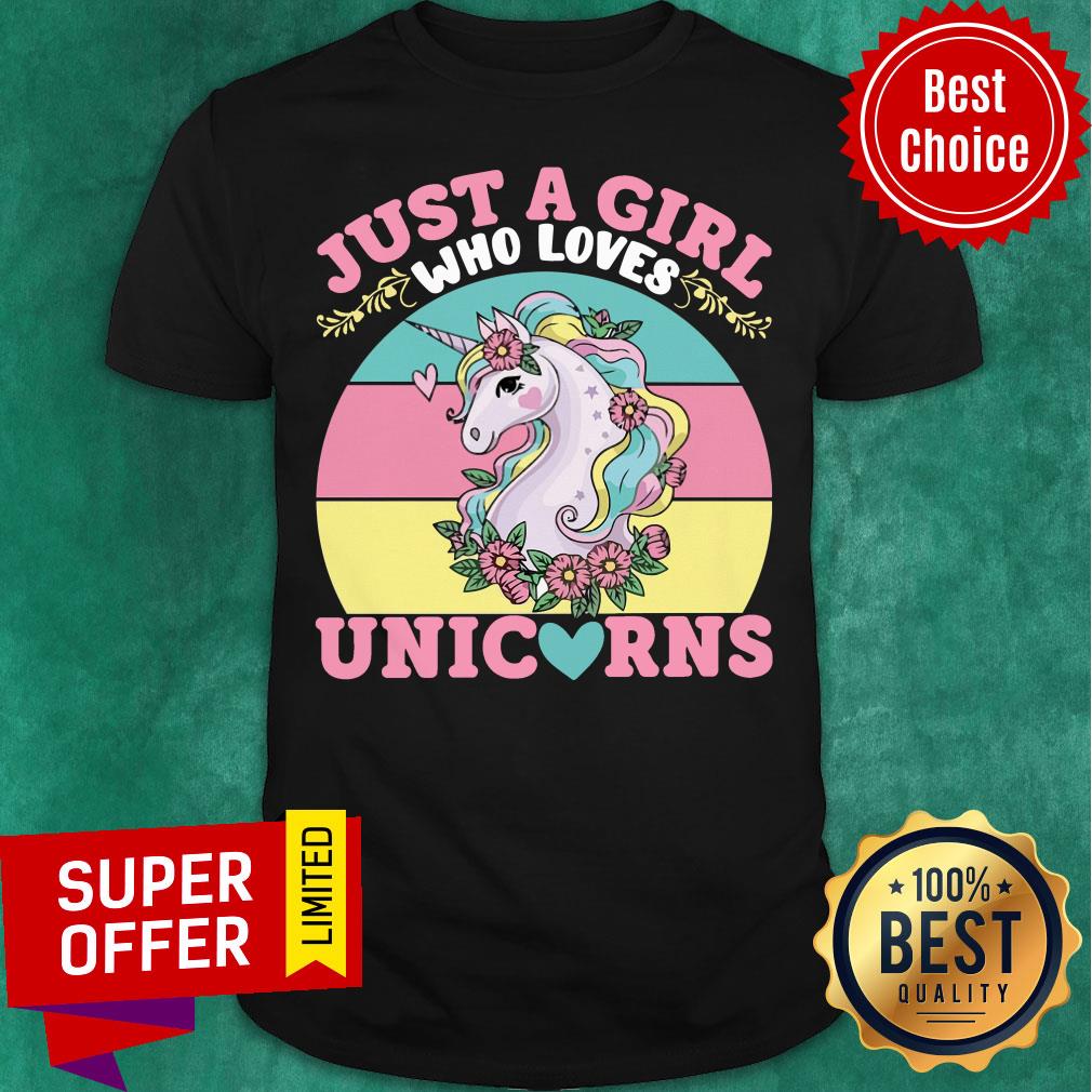 Awesome Just A Girl Who Loves Unicorns Flower Shirt