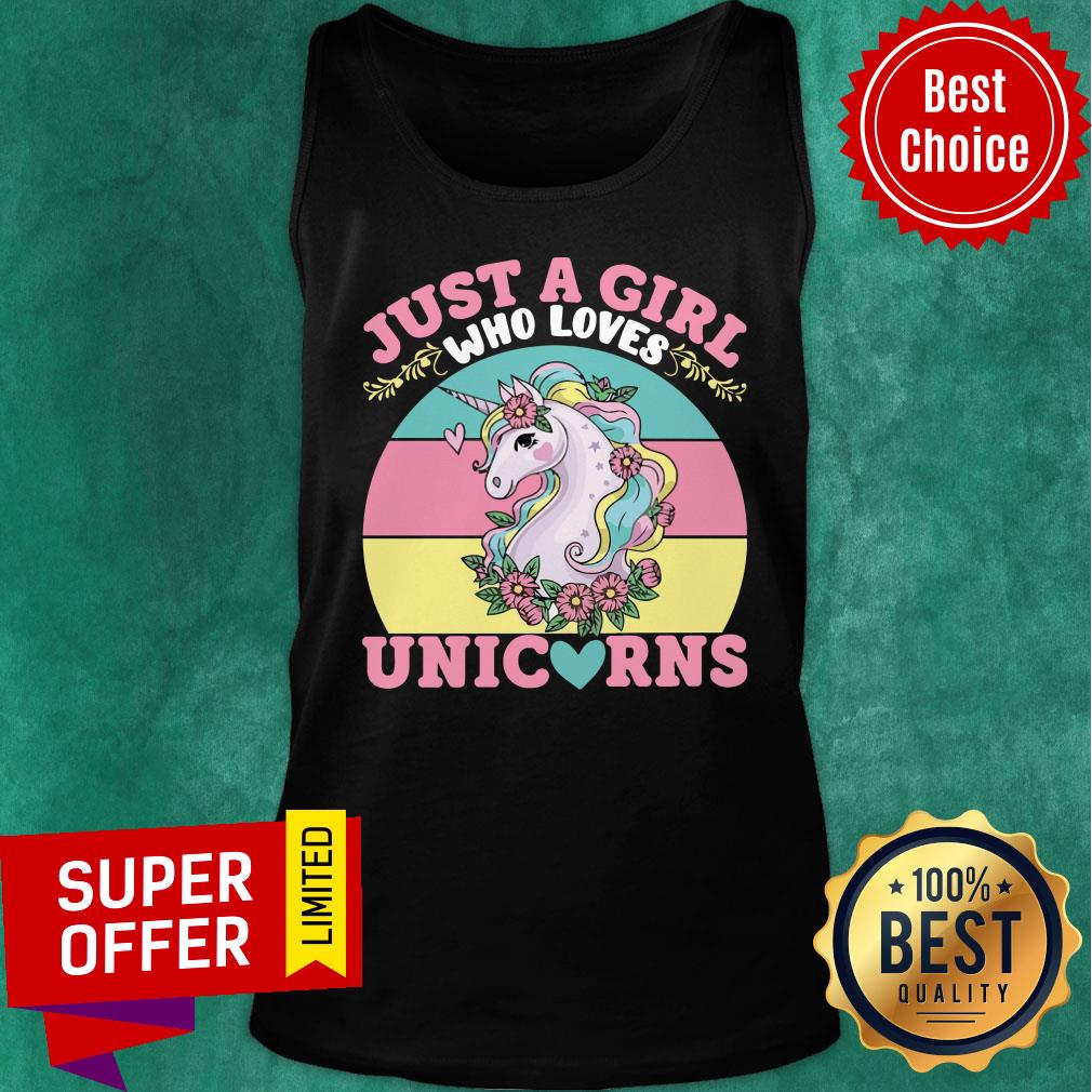 Awesome Just A Girl Who Loves Unicorns Flower Shirt - Image 3