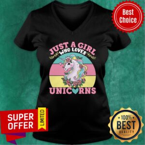 Alternative view of Awesome Just A Girl Who Loves Unicorns Flower Shirt