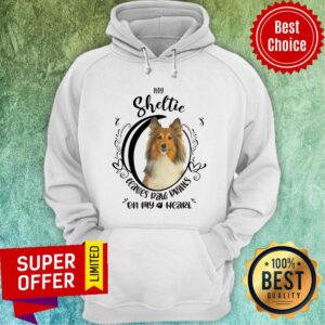 Alternative view of My Sheltie Leaves Paw Prints On My Heart Dog Shirt