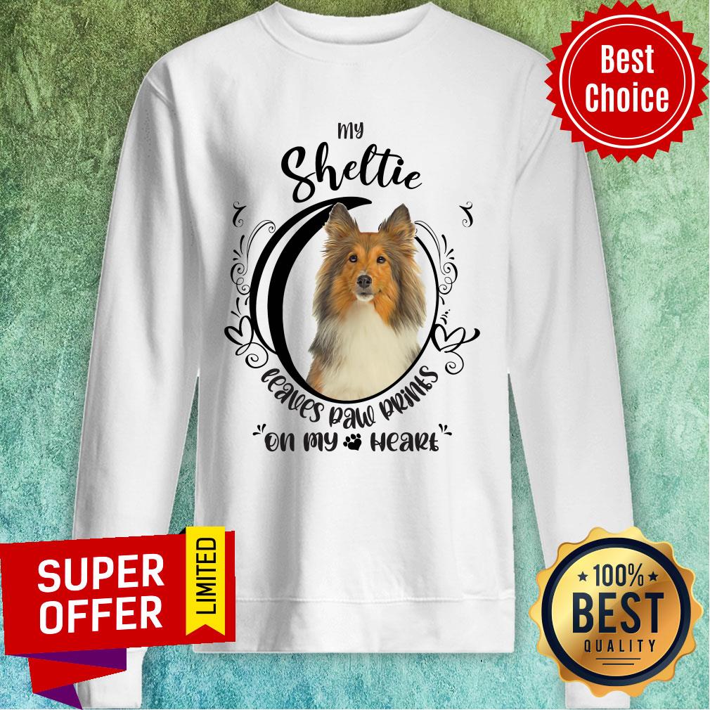 My Sheltie Leaves Paw Prints On My Heart Dog Shirt - Image 5