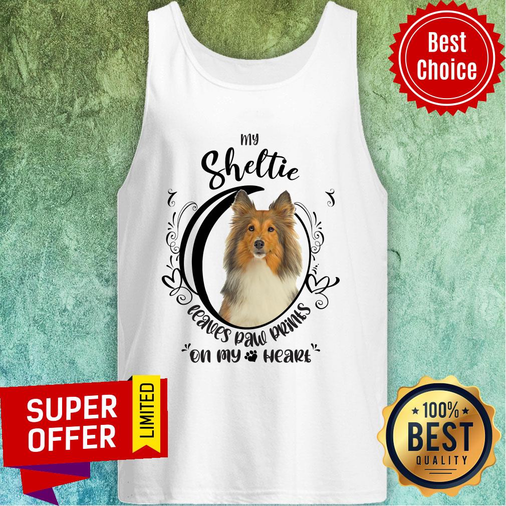 My Sheltie Leaves Paw Prints On My Heart Dog Shirt - Image 4